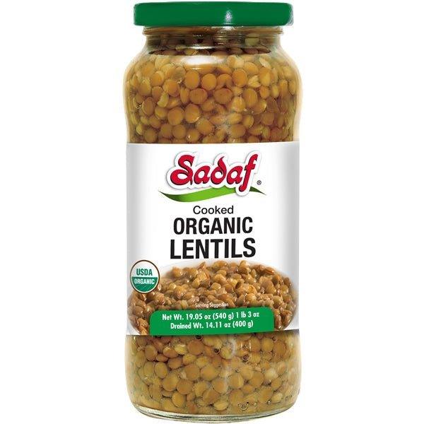 Sadaf Cooked Organic Lentils in Jar 19.05 oz - Shiraz Kitchen